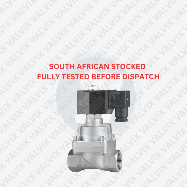 PLA22 Series, 2/2 Industrial Piston Pilot Operated Normally Closed,  Stainless Steel Solenoid Valve (0.5 to 25 Bar) -For Hot Water 90°C to 140°C