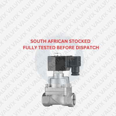 PLA22 Series, 2/2 Industrial Piston Pilot Operated Normally Closed,  Stainless Steel Solenoid Valve (0.5 to 25 Bar) -For Hot Water 90°C to 140°C