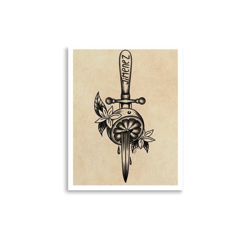 Jimenez Dagger B/W Flash Print