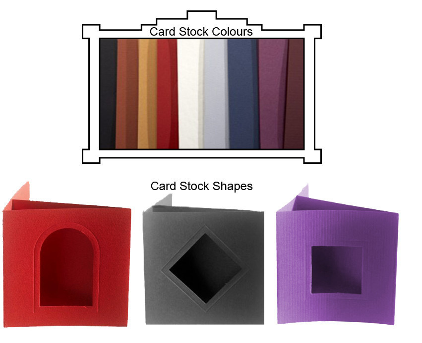 Blank Card Stock, Various Colours and Die-Cuts