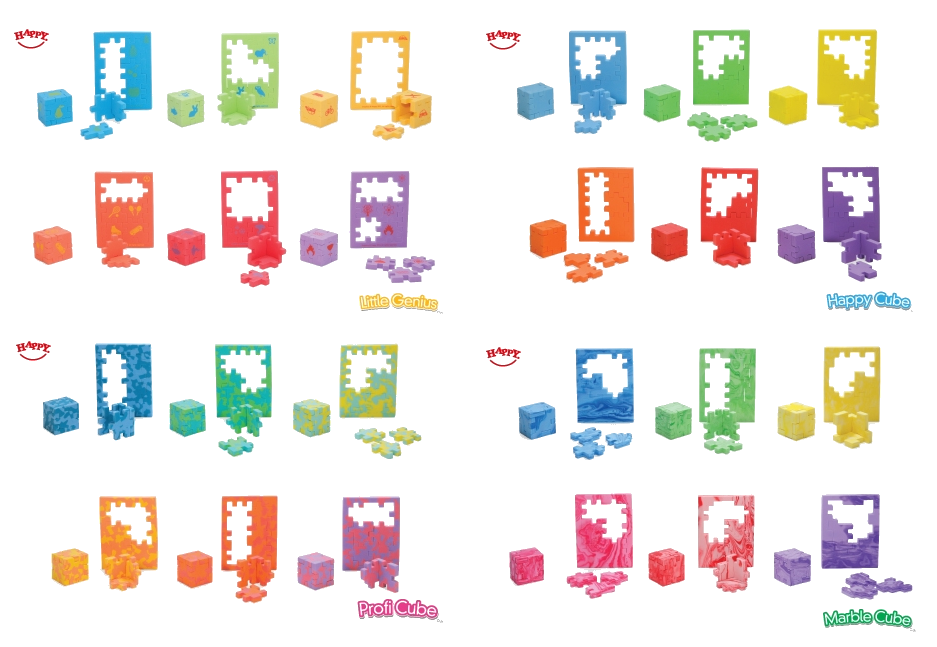 Puzzle Little Genius©®, Happy Cube©®, Profi Cube©® et Marble Cube©®