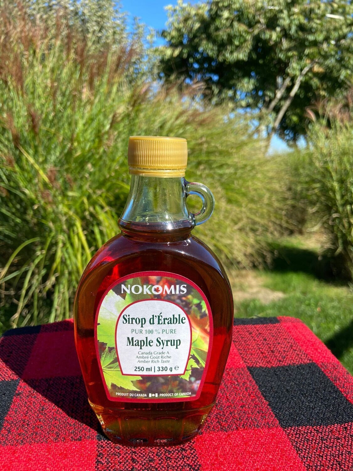 Sirop d'érable ambré bouteille anse 250ml Sirop d'érable ambré bouteille anse 250ml
