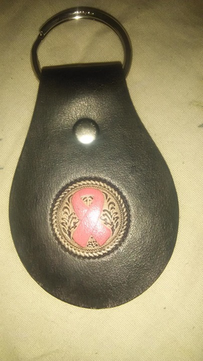 Pink Ribbon w/black key fob Pink Ribbon w/black key fob
