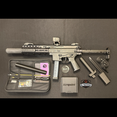 B&amp;T APC9 SD Pro Full Size (12” Suppressor) Pistol OR SBR Telescoping Stock. EXCLUDES Aimpoint ACRO P2 &amp; Scalarworks 1.57” Mount Combo. BT-36046-SBR-TS-KIT NFA Item.