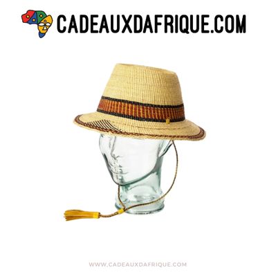 Handwoven Sun Hat in Elephant Grass with Leather String - Fair Trade Certified