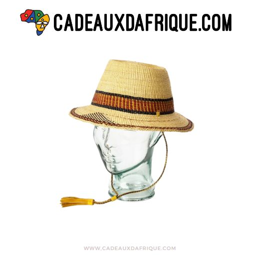Handwoven Sun Hat in Elephant Grass with Leather String - Fair Trade Certified