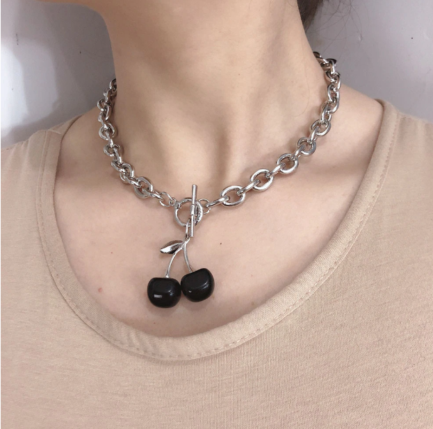 Gothic Harajuku Cherry Chain Necklace