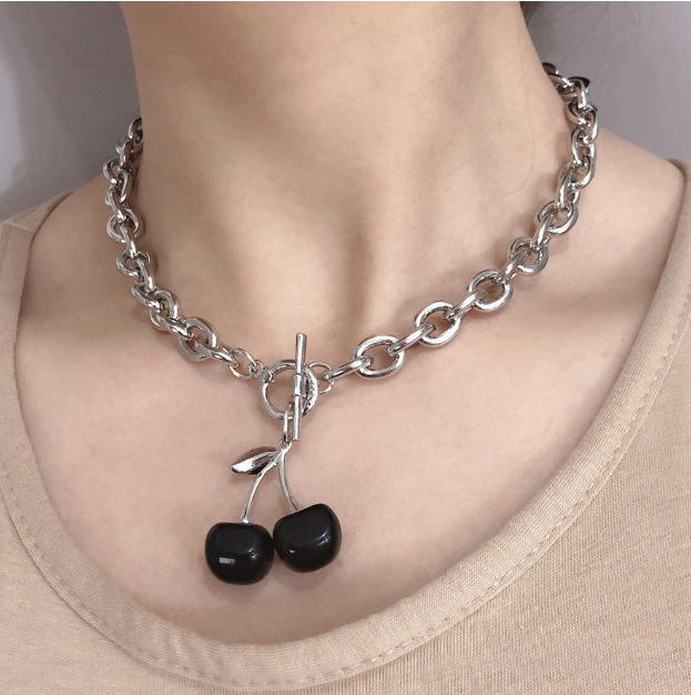 Gothic Harajuku Cherry Chain Necklace