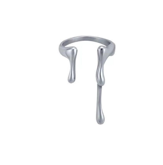 Gothic Punk Liquid Metal Design Ring
