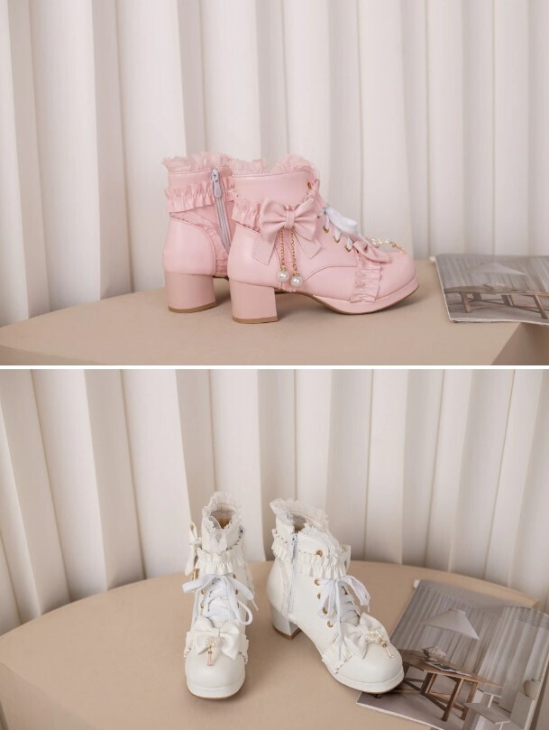 Lolita Kawaii Ankle Boots with Bow