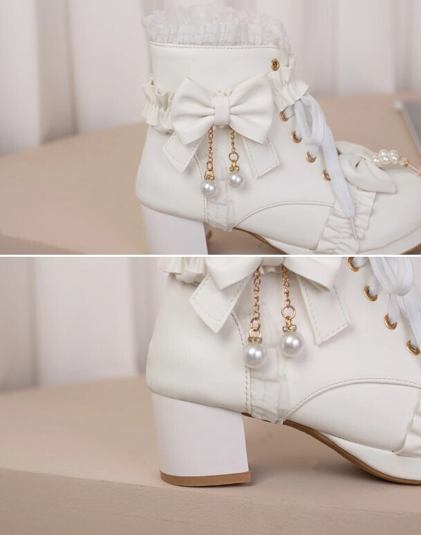 Lolita Kawaii Ankle Boots with Bow