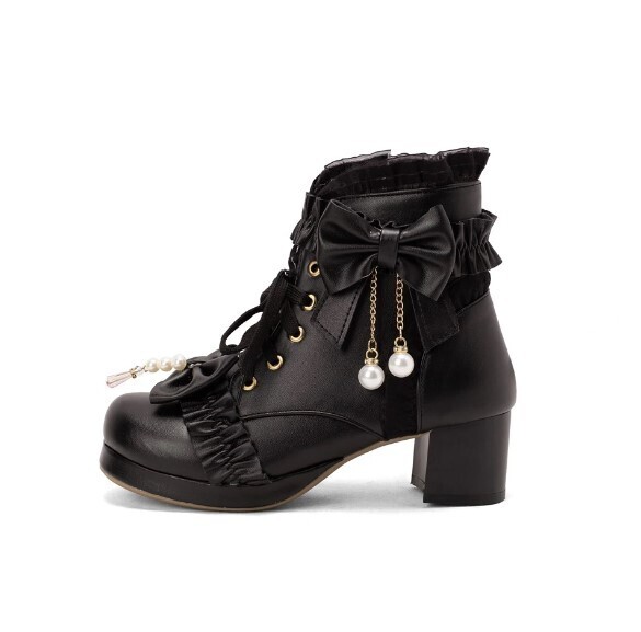 Lolita Kawaii Ankle Boots with Bow
