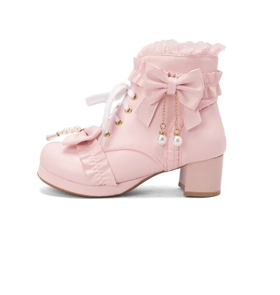Lolita Kawaii Ankle Boots with Bow