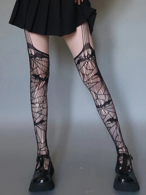 Black Gothic Harajuku Fishnet Stocking Tights