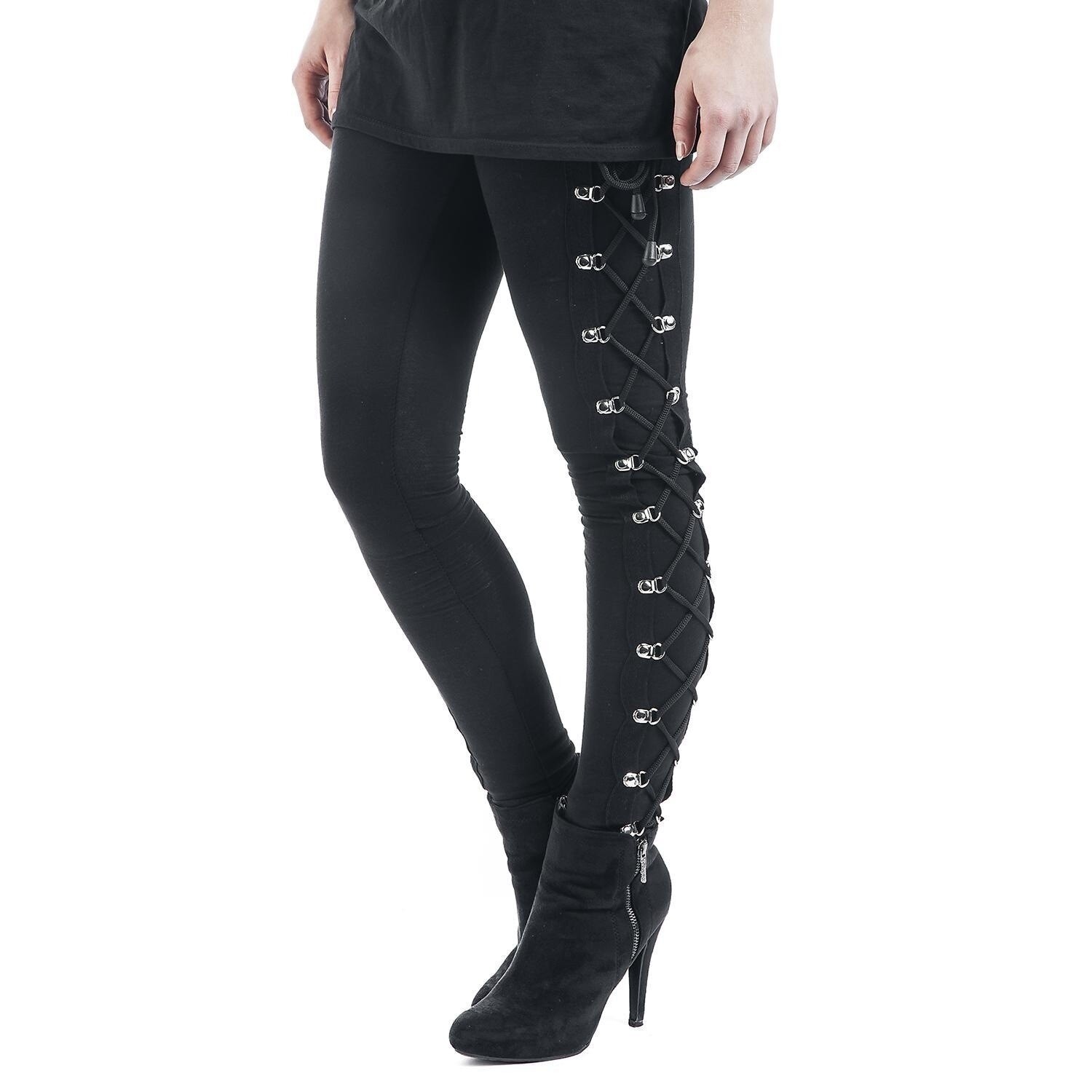 Black Gothic Punk Lace up Pants