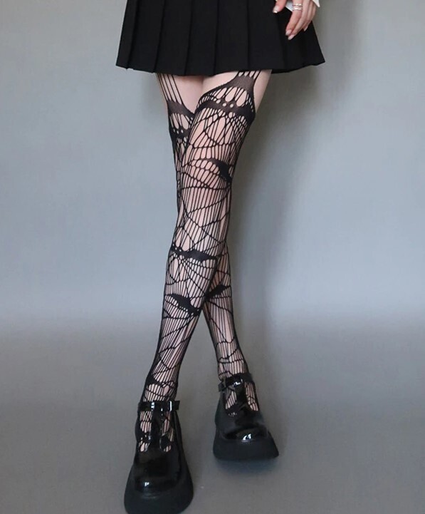 Black Gothic Harajuku Fishnet Stocking Tights