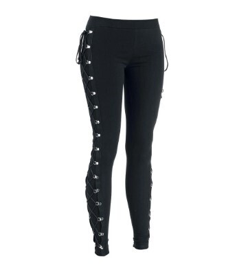 Black Gothic Punk Lace up Pants