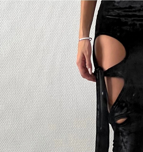 Gothic Grunge Velvet Black Cut out Women&#39;s Pants