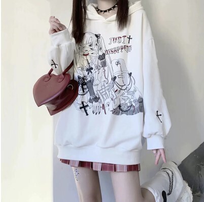 Harajuku Oversized Graphic Anime Hoodie