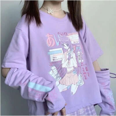 Japanese Streetwear E Girl Anime Tshirt