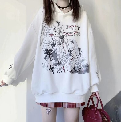 Harajuku Oversized Graphic Anime Hoodie