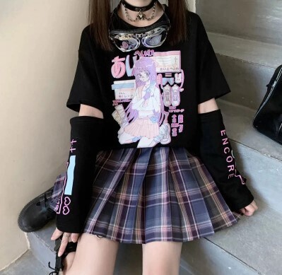 Japanese Streetwear E Girl Anime Tshirt