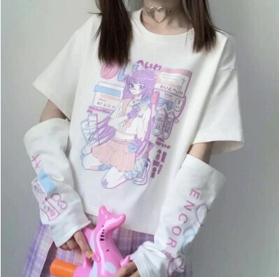 Japanese Streetwear E Girl Anime Tshirt
