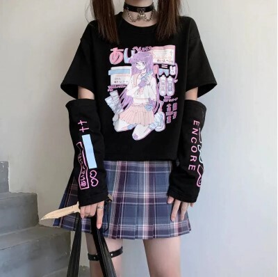 Japanese Streetwear E Girl Anime Tshirt