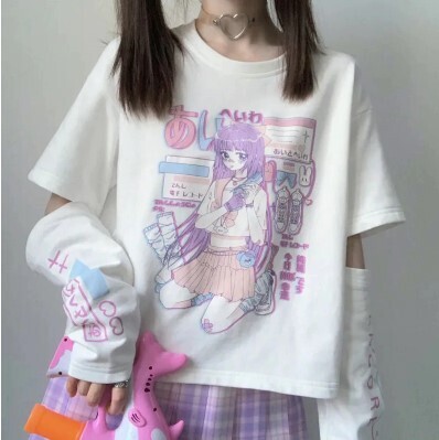 Japanese Streetwear E Girl Anime Tshirt
