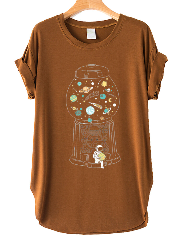Space Astronaut Print Women T Shirt