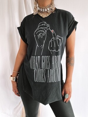 What Goes Around Comes Around Printed Women T shirt