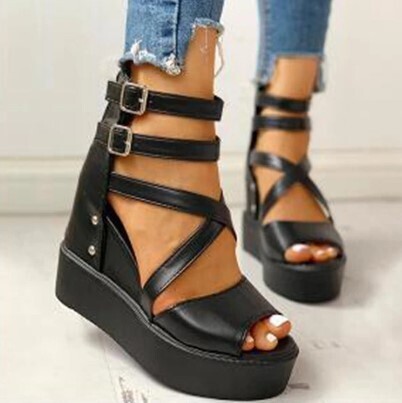 Gladiator Platform Wedge Sandals