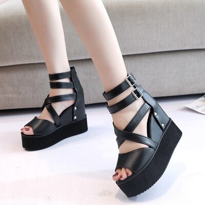 Gladiator Platform Wedge Sandals
