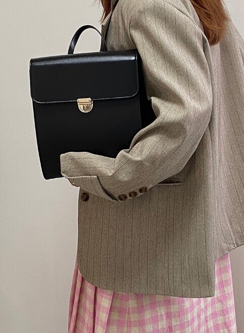 Black Vintage Women Backpack