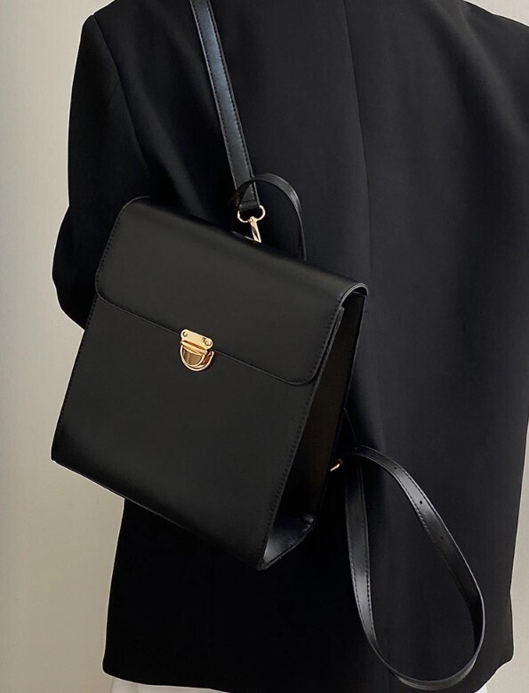 Black Vintage Women Backpack