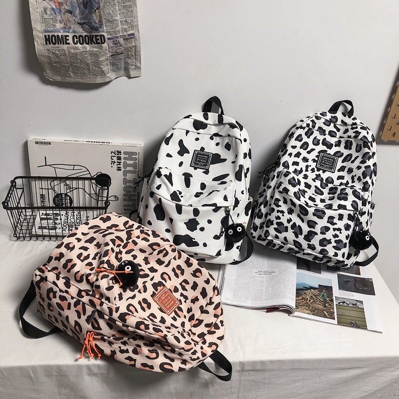 Leopard Pattern School Bag Travel Backpacks