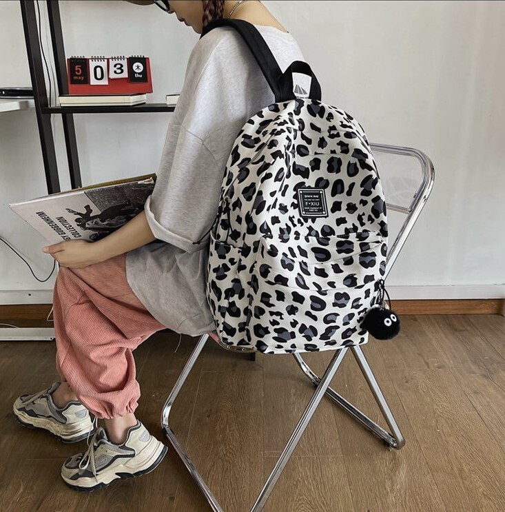 Leopard Pattern School Bag Travel Backpacks