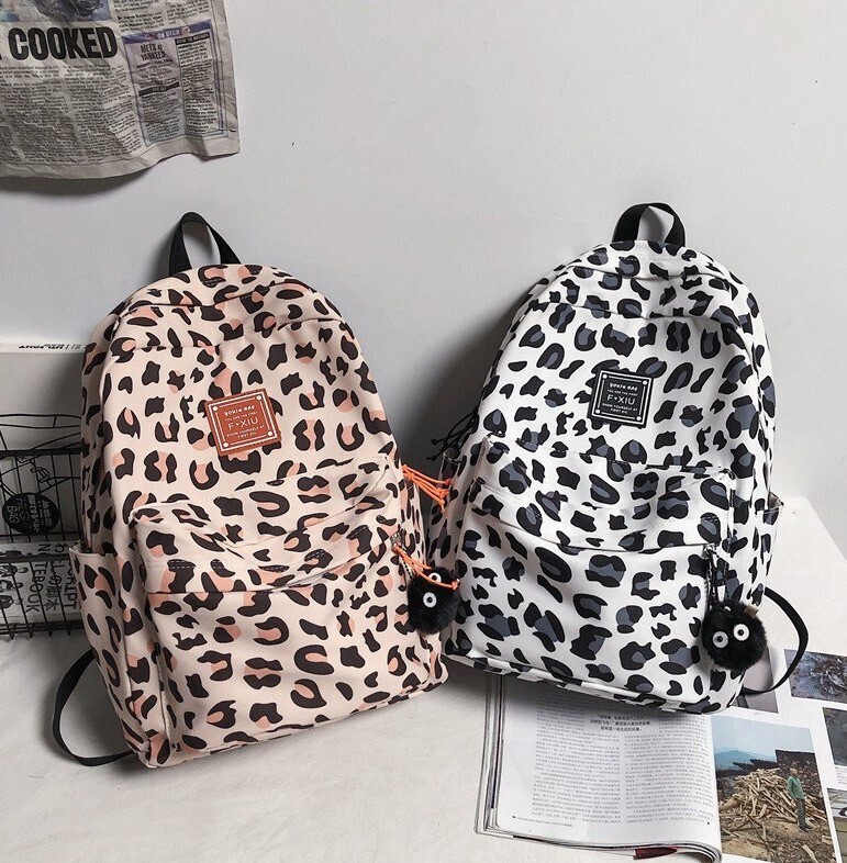 Leopard Pattern School Bag Travel Backpacks