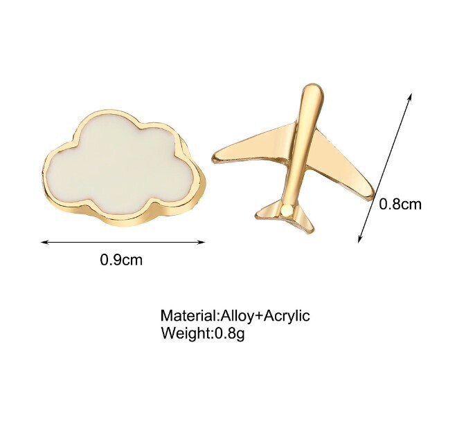 Cute Cloud Airplane Earrings