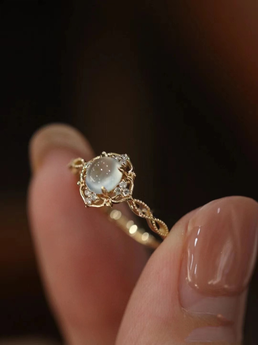 925 Sterling Silver Women Fashion Luxury Geometric Design 14K Gold Plated  Ring