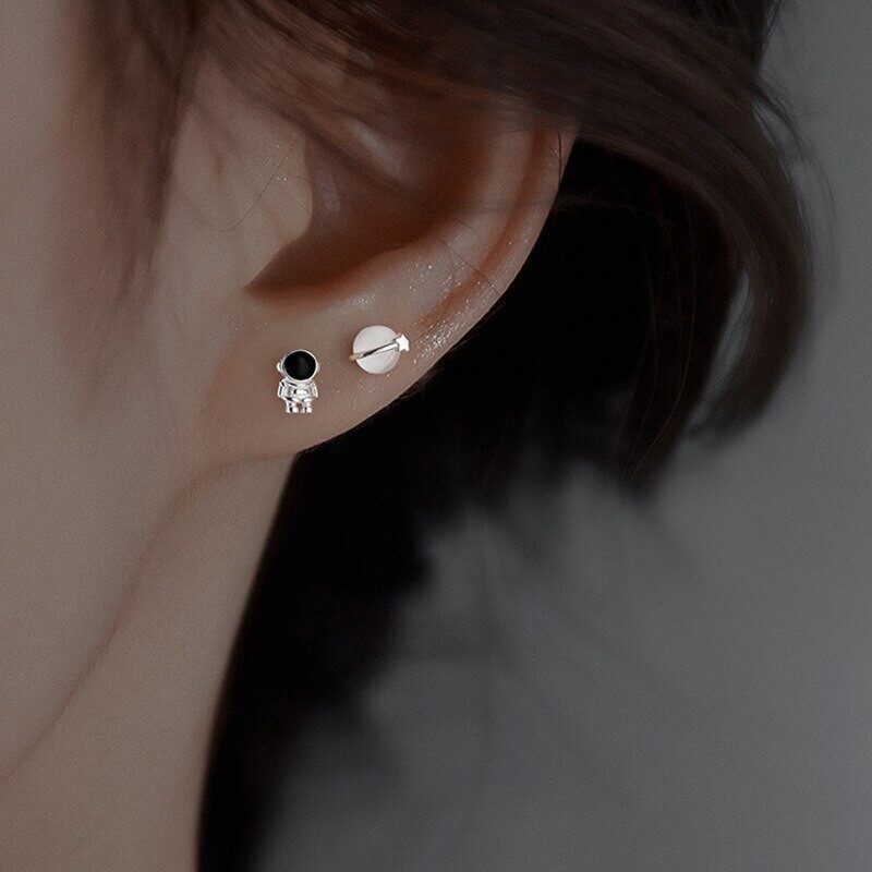 Cute Space Astronaut Planet Earrings