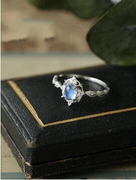 925 Sterling Silver Women Fashion Luxury Geometric Design 14K Gold Plated  Ring