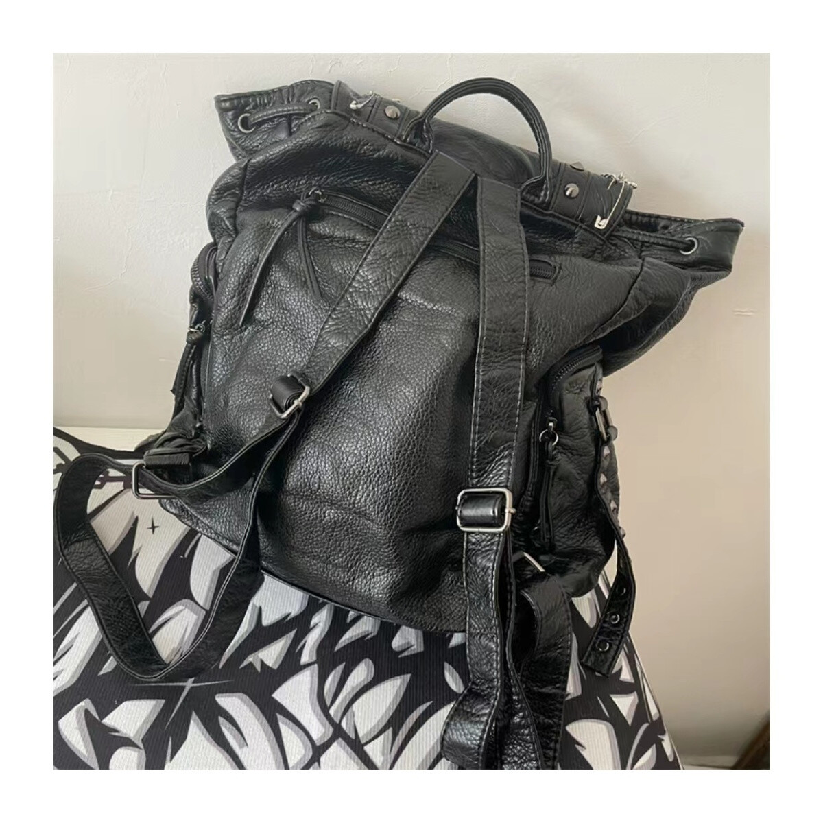 Goth Y2k Black Punk Rivet Backpack