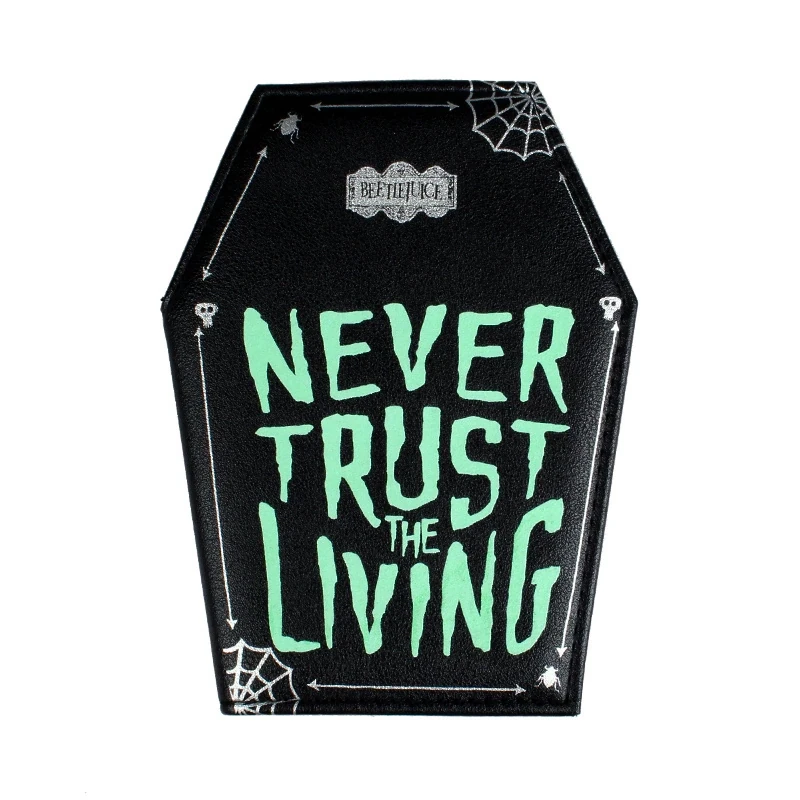 Never Trust The Living Glow-In-The-Dark Black Card Holder Wallet