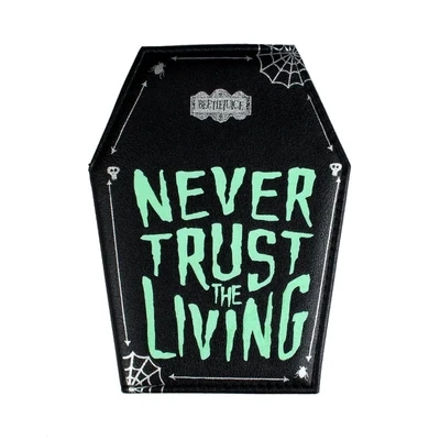 Never Trust The Living Glow-In-The-Dark Black Card Holder Wallet