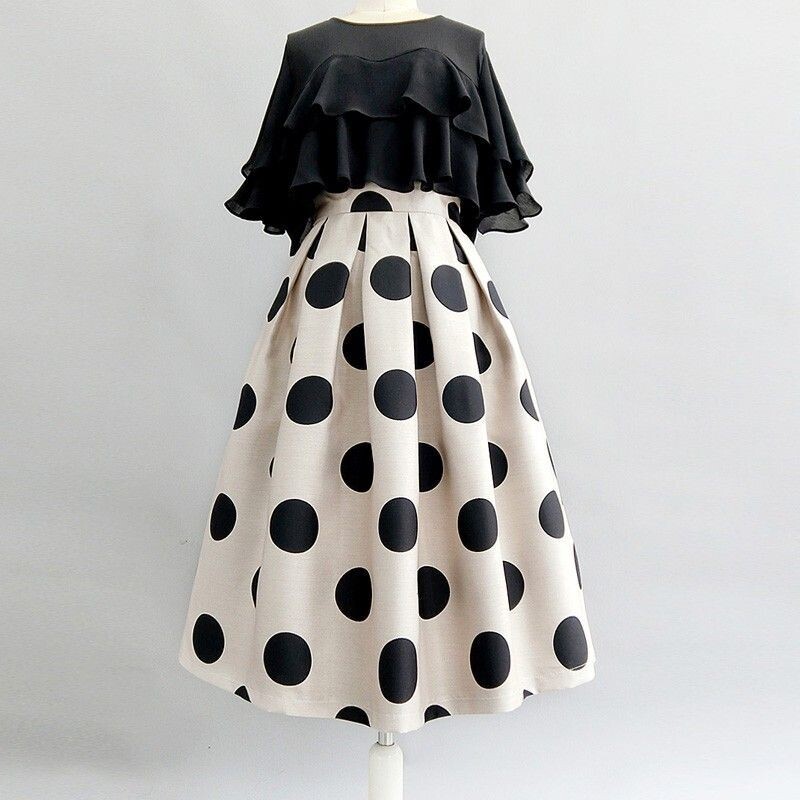 Elegant Jacquard Classic All-match A-line Skirt
