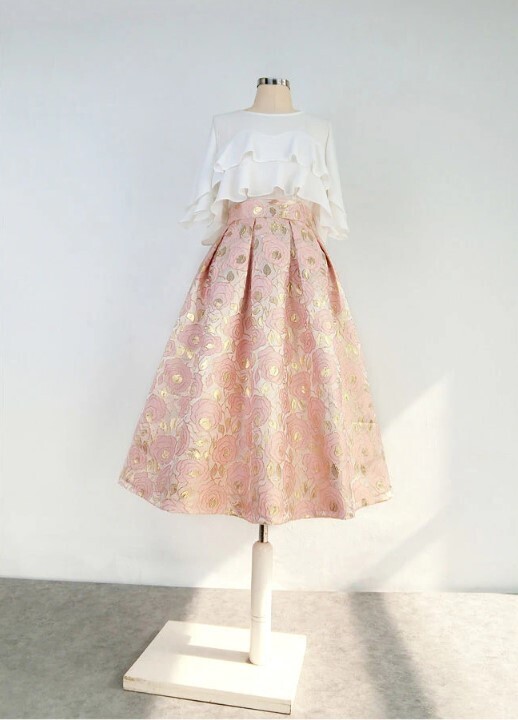 Elegant Jacquard Classic All-match A-line Skirt