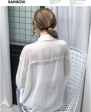 Beautiful Beaded Chiffon Long Sleeve Blouse