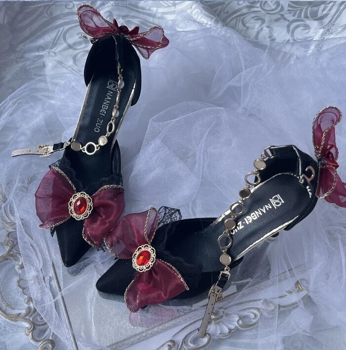 Vintage Lolita High Heels Shoes with Bow