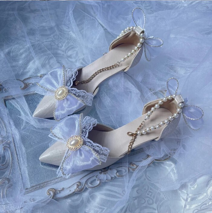 Vintage Lolita High Heels Shoes with Bow